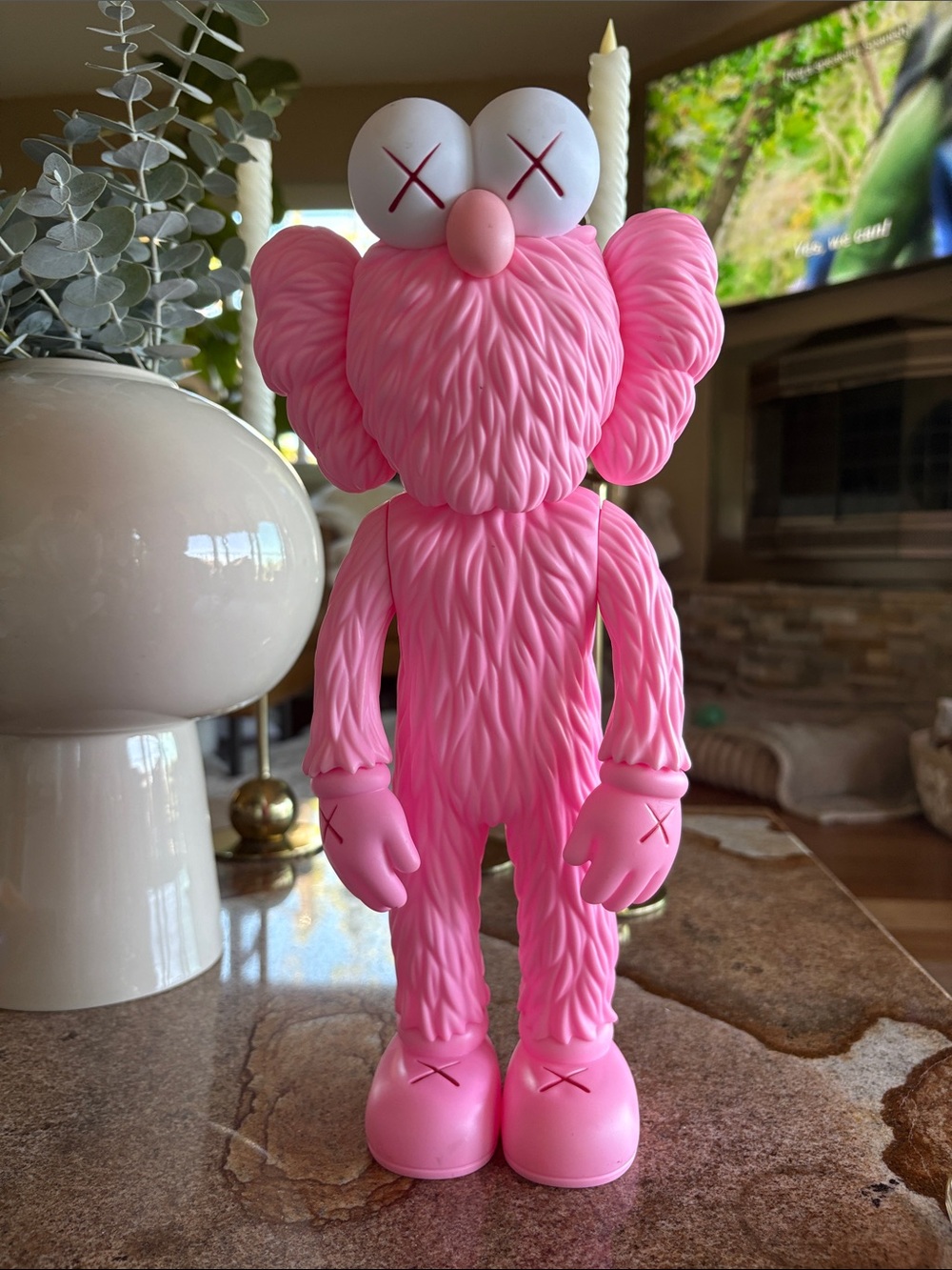 KAWS Pink bff Companion Vinyl Figure with White Eyes
